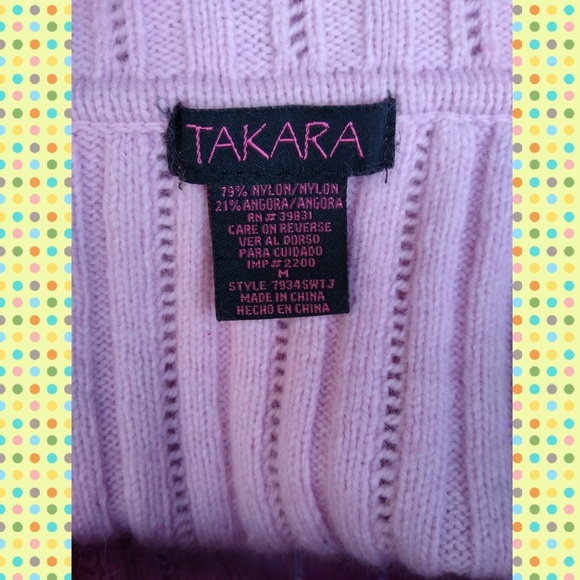 TAKARA Angora blend cowl off shoulder sweater - Picture 3 of 6